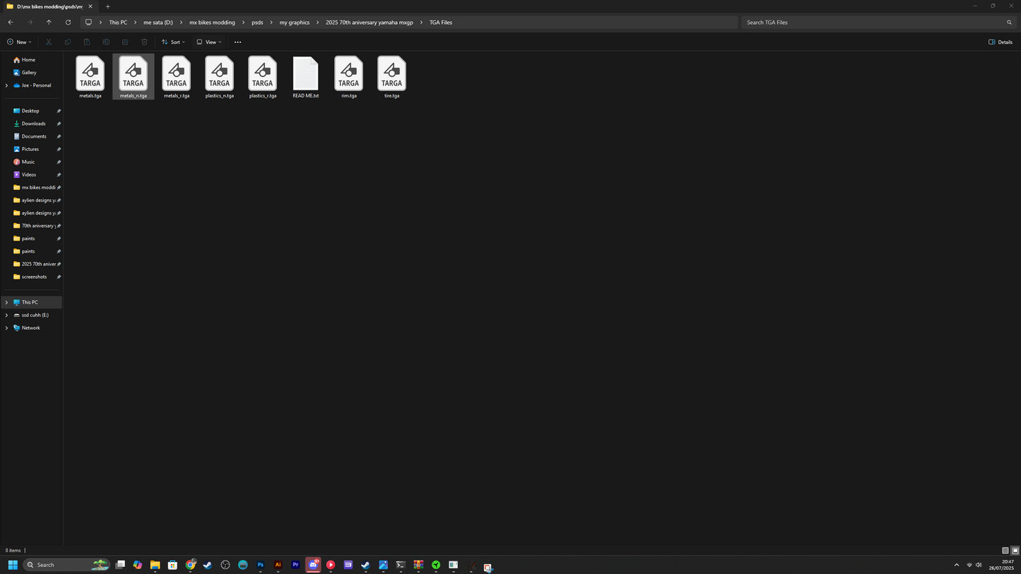 2025 Yamaha 70th Anniversary MXGP Bike PSD's