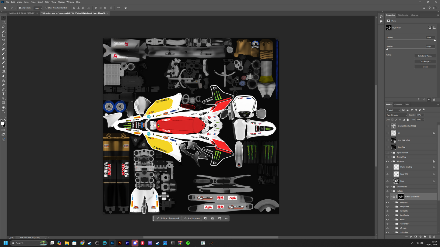 2025 Yamaha 70th Anniversary MXGP Bike PSD's